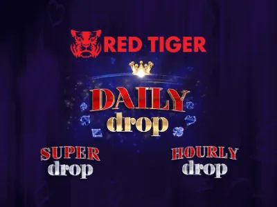 The Red Tiger Daily Drop mark, showing the Super, Daily and Hourly tiers